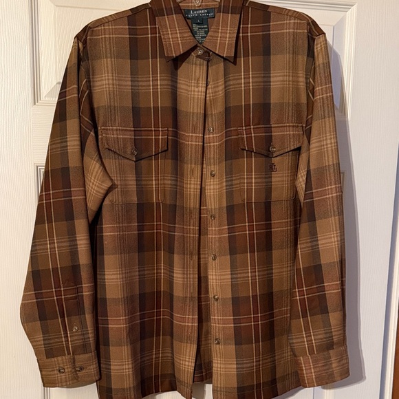 Ralph Lauren Tan and Brown Checkered Shirt - Picture 2 of 3